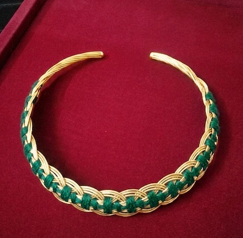 Gold & Green silk_186