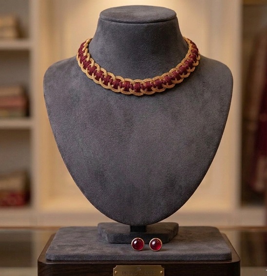 Gold & Maroon silk_190